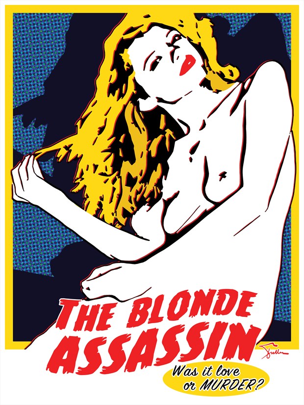 The Blonde Assassin Vintage Style Artwork by Artist Van Evan Fuller