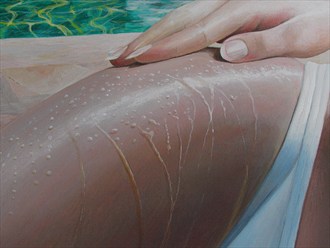 The Dreamers   detail of hand on thigh Bikini Artwork by Artist Brett Moffatt