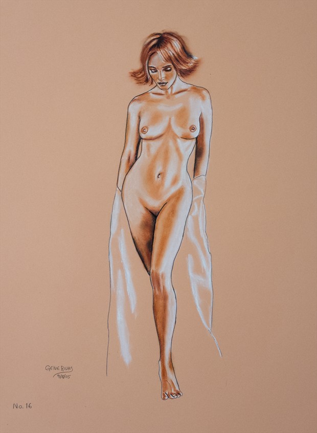 The Falling Robe Artistic Nude Artwork by Artist Gene Rivas