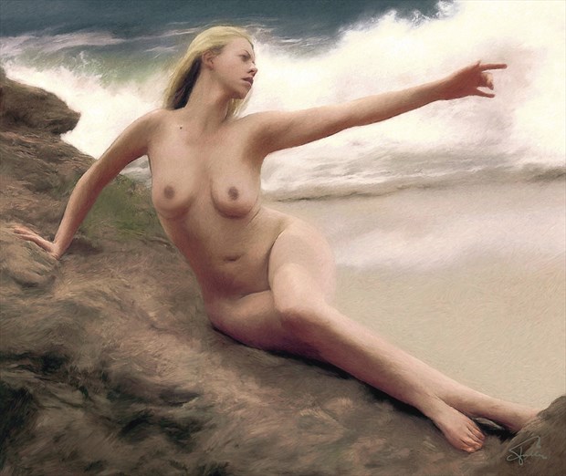 The Mermaid's Farewell Artistic Nude Artwork by Artist Van Evan Fuller
