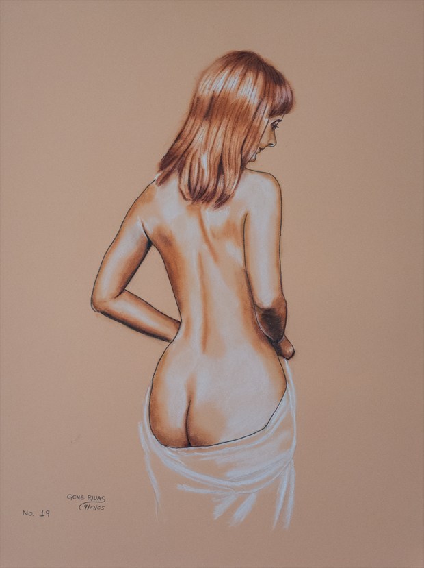 The Nude Looking Down Artistic Nude Artwork by Artist Gene Rivas