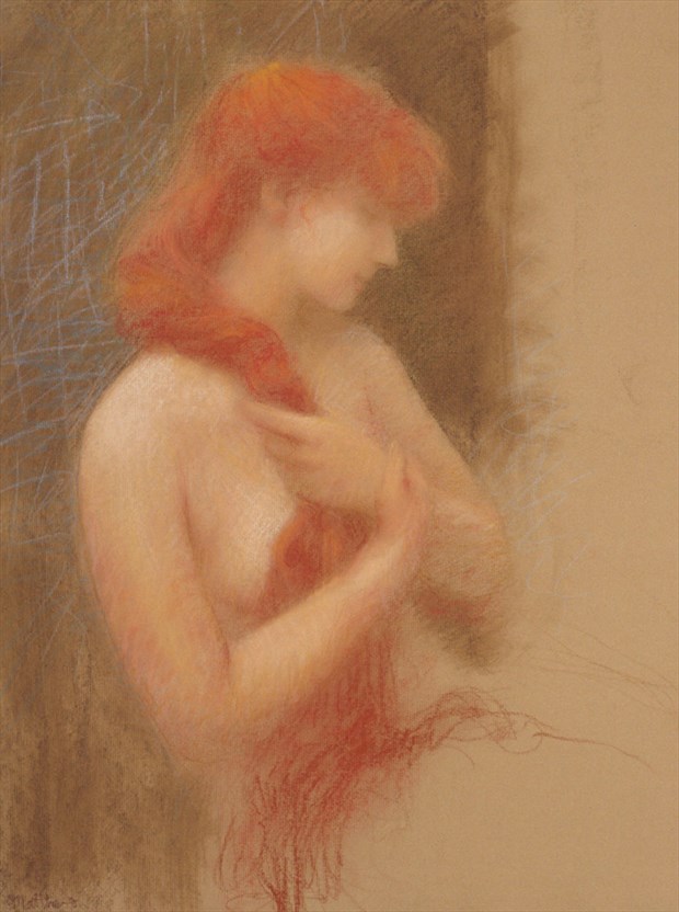 The Whisper of Orange to Ochre Artistic Nude Artwork by Artist Matthew Joseph Peak