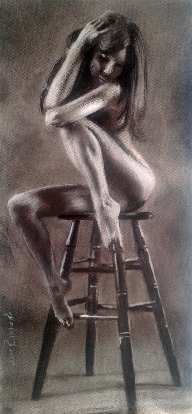 The girl on a chair Artistic Nude Artwork by Artist Daniel