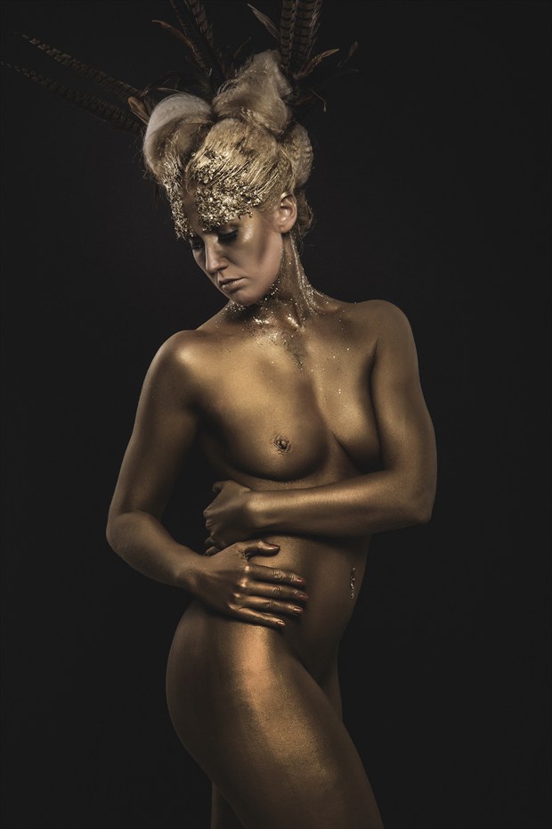 The golden Goddess Artistic Nude Artwork by Model Deeza Lind