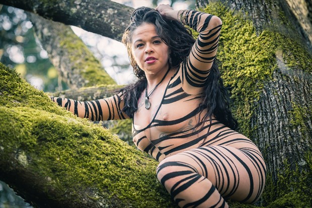 Tiger in a Tree Lingerie Artwork by Photographer Dylan Randolph