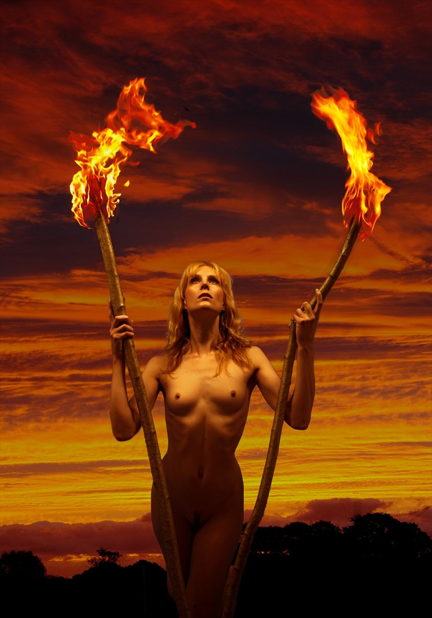 Torches Artistic Nude Photo by Photographer Ray Kirby
