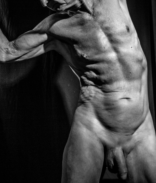 Torso Close Up BW Artistic Nude Photo by Model John Collins El Paso TX