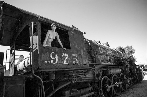 Trains Vintage Style Photo by Model Whitney Masters
