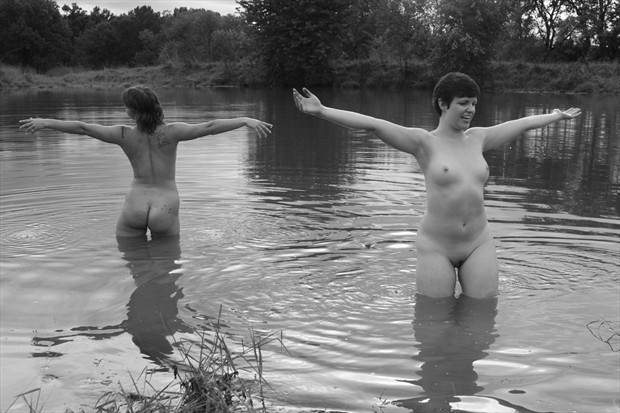 Two Models in a Pond Artistic Nude Photo by Photographer Peter Le Grand