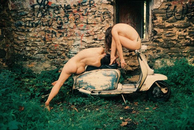 Vex, Katlyn, and my Lambretta Artistic Nude Photo by Photographer TheFabNears