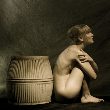Victorian Wash Tub and Sitting Nude with reference to E J Bellocq Artistic Nude Photo by Photographer Mark Bigelow