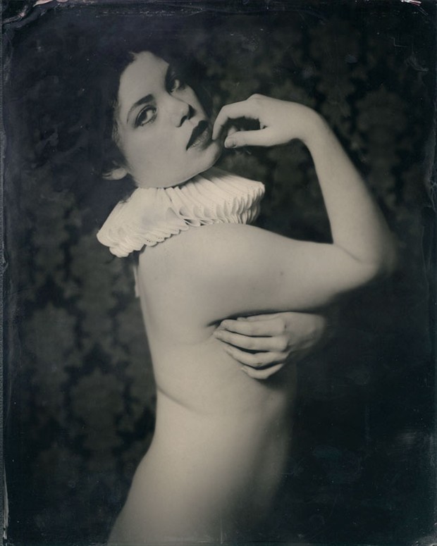 Vintage Style Implied Nude Photo by Model Elena Siddal