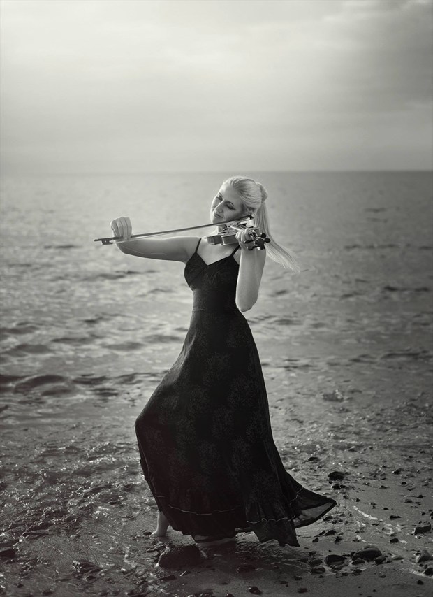 Violin music by sea Nature Artwork by Model Deeza Lind