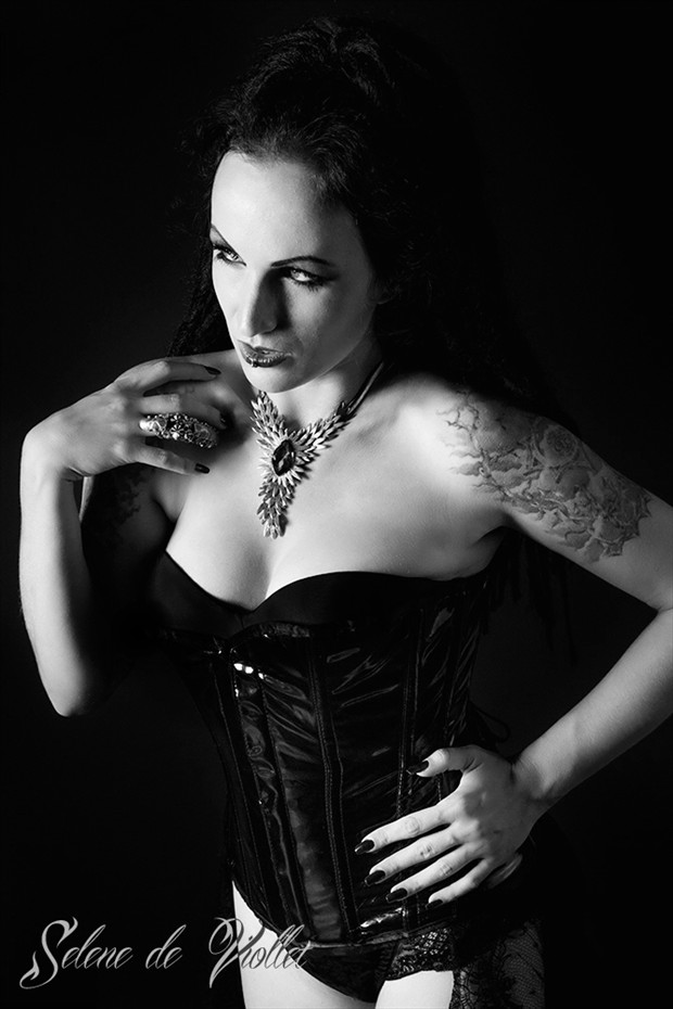 Wages of Sin Tattoos Photo by Model Selene de Viollet