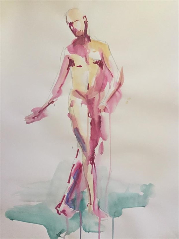 Walking man Artistic Nude Artwork by Model Michael SCM Model