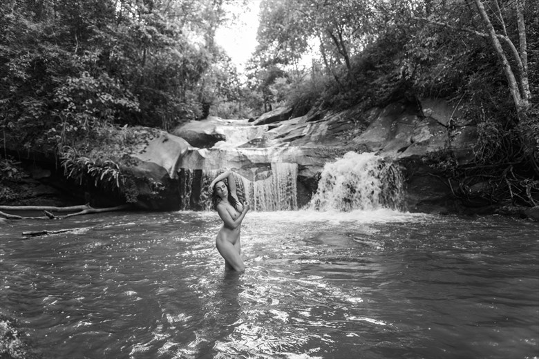 Waterfall Artistic Nude Photo by Photographer JohnD Photo