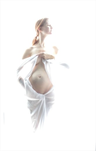 White Light Maternity  Silhouette Photo by Model Cameo Michelle