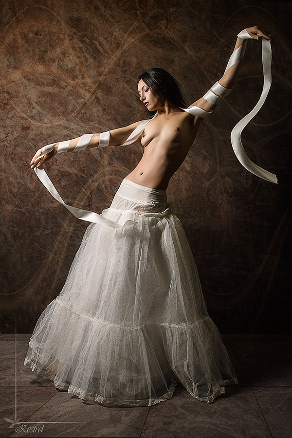 White Ribbon Artistic Nude Photo by Photographer Kestrel