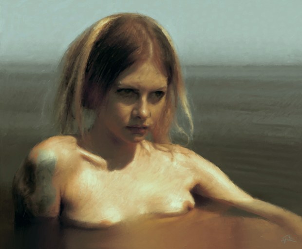 Woman In the Sea Artistic Nude Artwork by Artist Van Evan Fuller