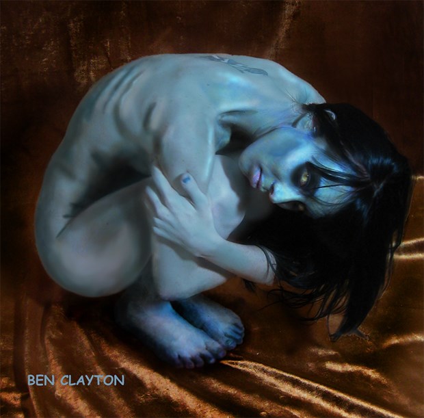 Woman in Blue Artistic Nude Artwork by Photographer @ClaytonArtistry