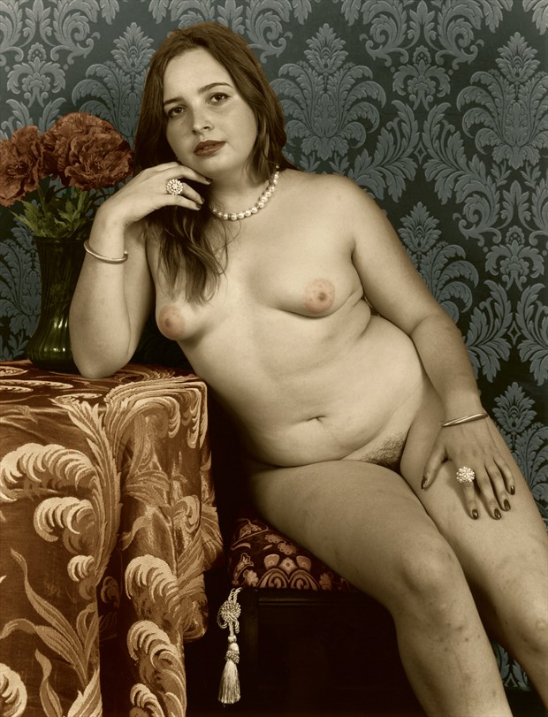 Woman with Camelias, II Artistic Nude Artwork by Photographer Michael J Berkowitz