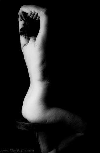 a back is light in the dark artistic nude photo by photographer daylight evocation