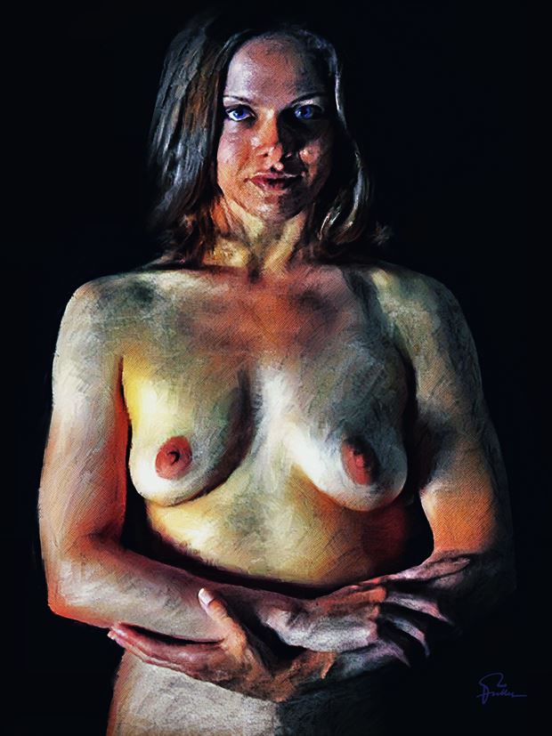 a confident woman artistic nude artwork by artist van evan fuller