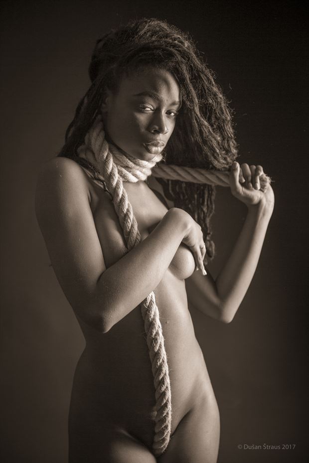 a game with a rope artistic nude artwork by photographer du%C5%A1an %C5%A1traus