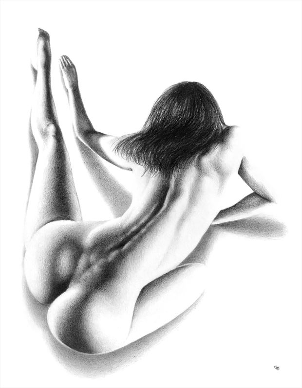 a long stretch artistic nude artwork by artist subhankar biswas
