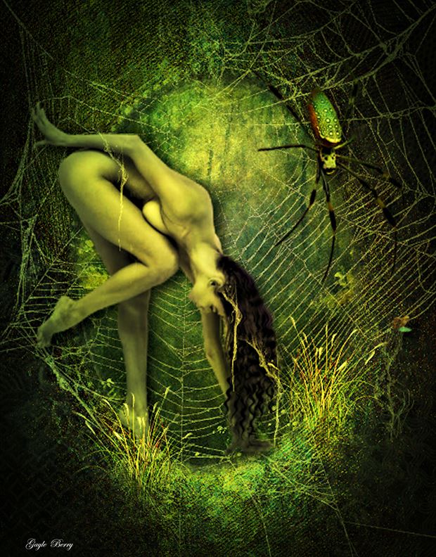a spiders web 02 artistic nude artwork by artist gayle berry