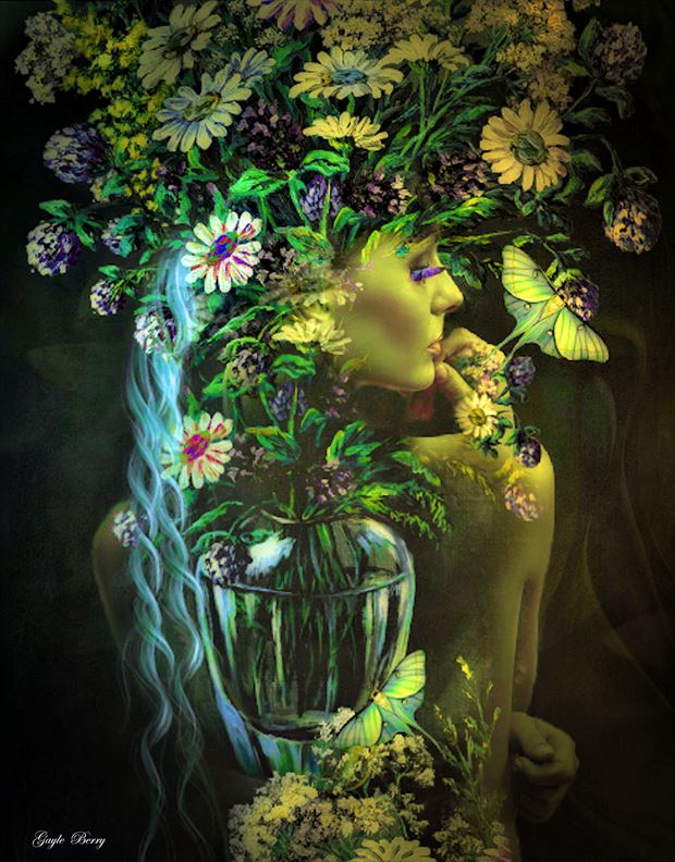 a vase of flowers 01 sensual artwork by artist gayle berry