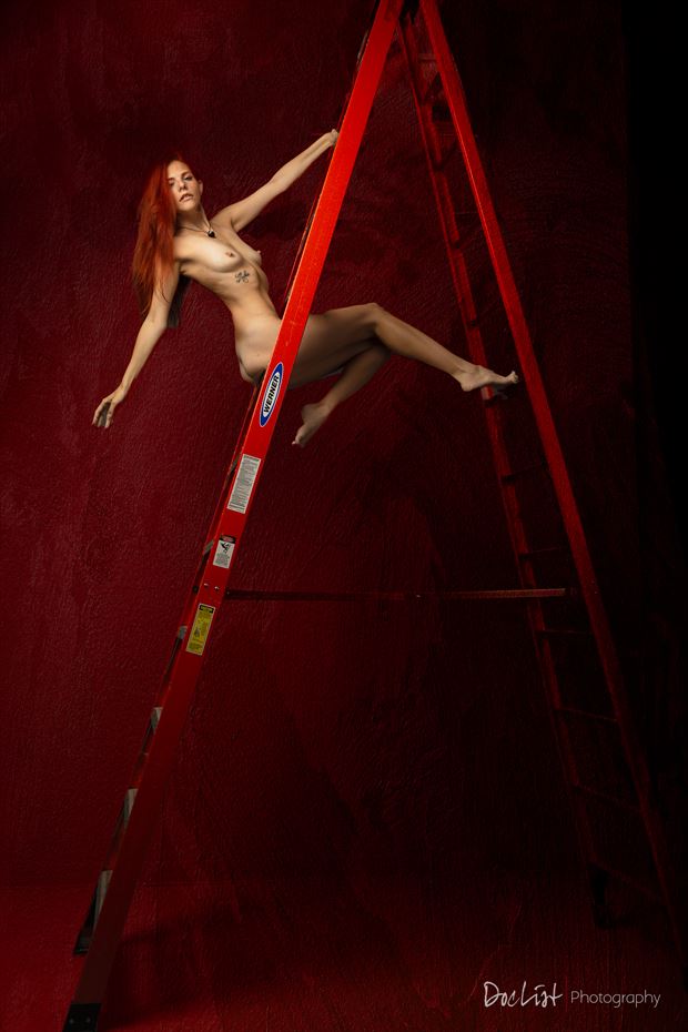 abbi on the ladder artistic nude photo by photographer doc list