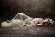 aki in tulle artistic nude photo by photographer fischer fine art