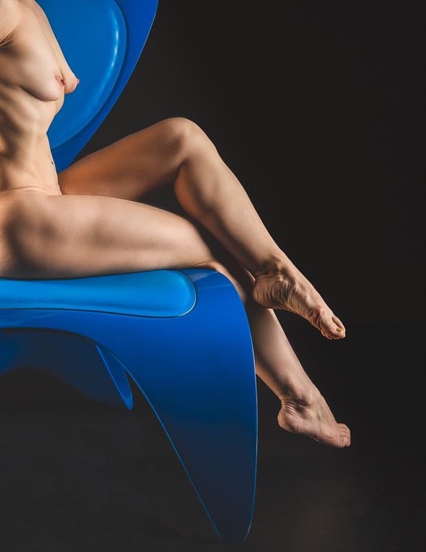 alex and the big blue chair 7 artistic nude photo by photographer brian cann