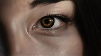 amber eye close up artwork by artist johannes wessmark