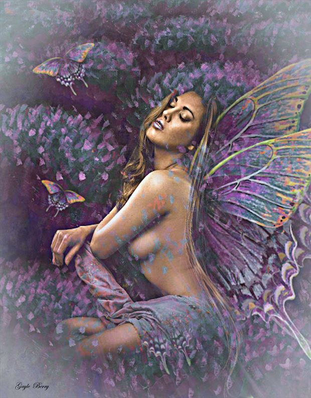 amidst the lavender artistic nude artwork by artist gayle berry