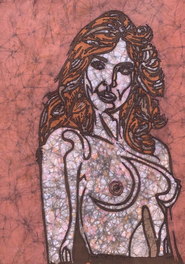 amy in crimson artistic nude artwork by artist kevin houchin