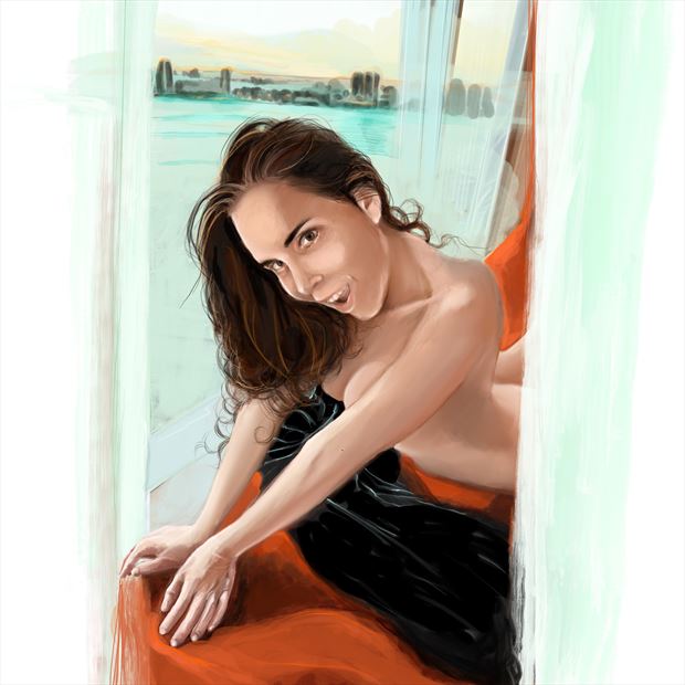 amy uuncensored 2 chiaroscuro artwork by artist nick kozis