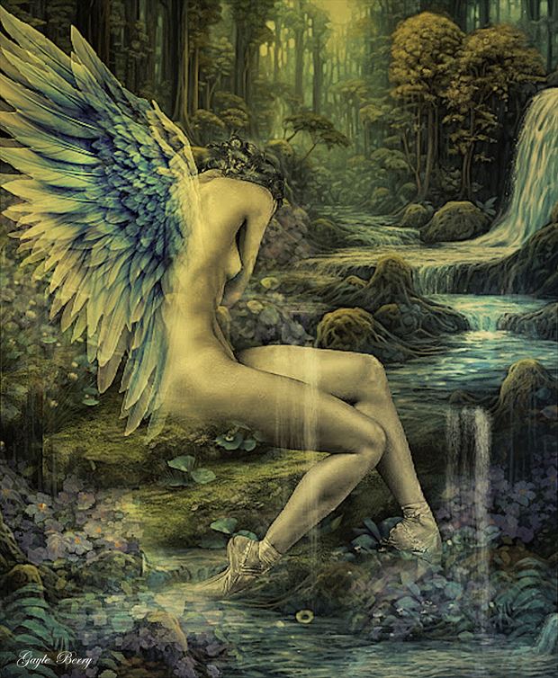 angel falls artistic nude artwork by artist gayle berry