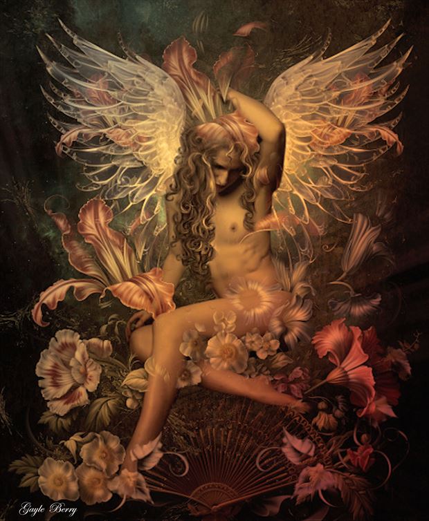 angel garden fairy artistic nude artwork by artist gayle berry