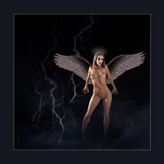 angel in a storm artistic nude artwork by photographer michael lee