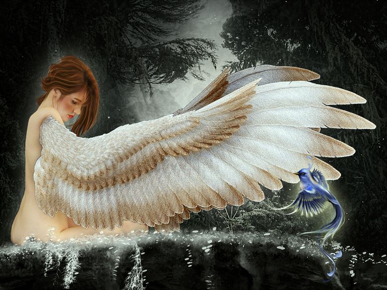 angel of beauty fantasy artwork by artist karinclaessonart