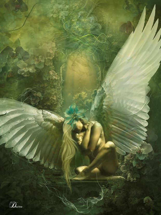 angel of sorrow artistic nude artwork by artist digital desires
