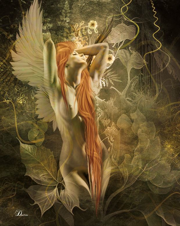 angel of the garden artistic nude artwork by artist digital desires