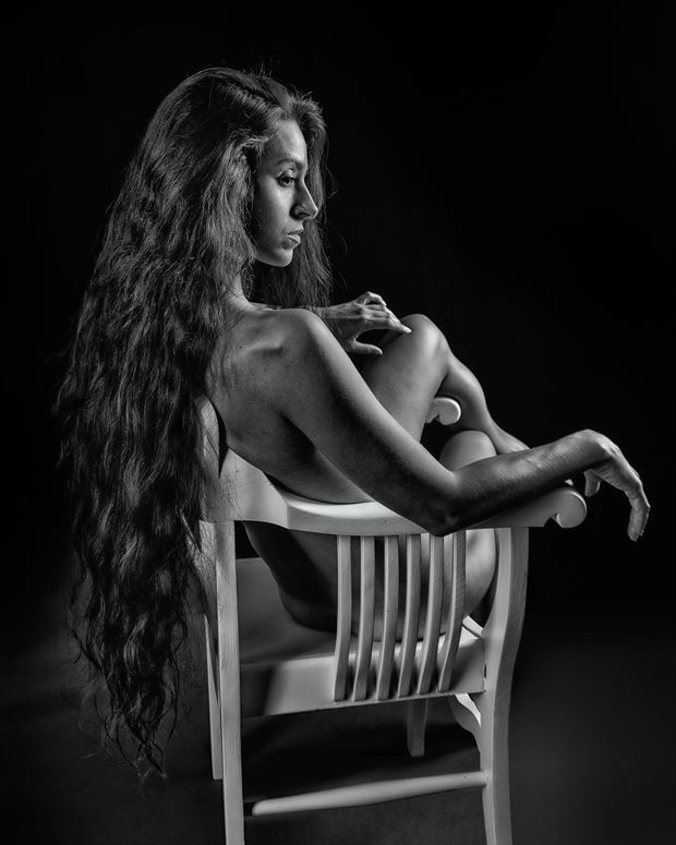 another white chair sensual photo by photographer rick jolson