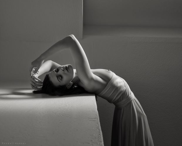 arching under the skylight artistic nude photo by photographer randall hobbet