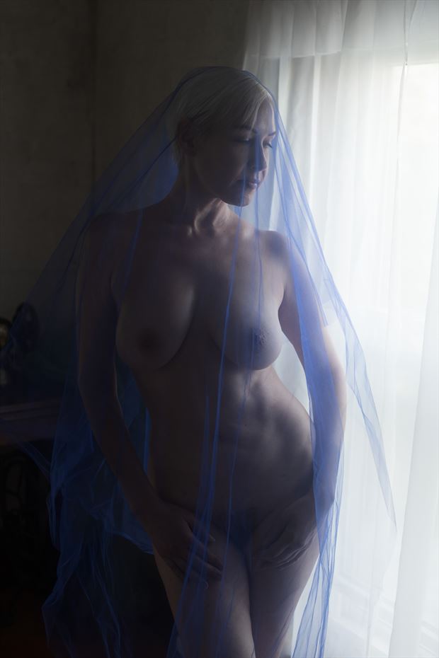 aria in blue artistic nude photo by model ann teak model