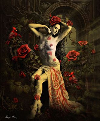 aroma of the roses artistic nude artwork by artist gayle berry