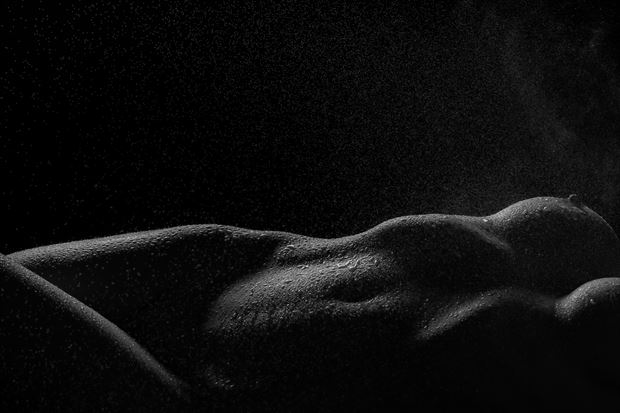 artistic nude chiaroscuro artwork by photographer elegant curves and shadows