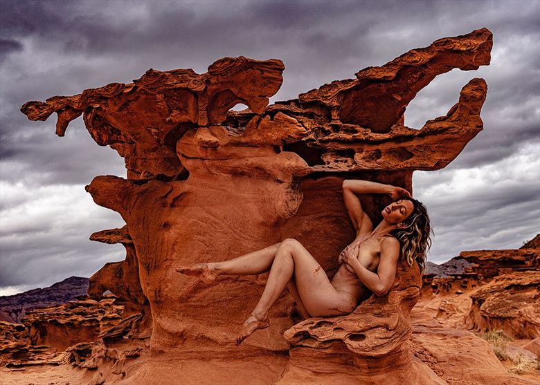 artistic nude nature photo by model steph in space